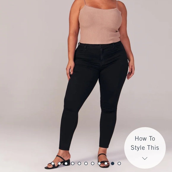 Abercrombie & Fitch High Rise Jean Legging Black NWT - Picture 2 of 8